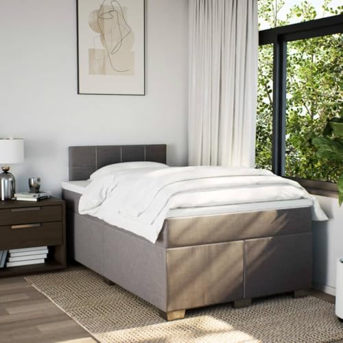 HEFZGDB Boxspringbett mit Matratze Taupe 120x200 cm Stoff Daybed Gästebett Bettgestell Einzelbett für Gästezimmer Schlafzimmer Wohnbereich Herberge HEFZGDB Boxspringbett mit Matratze Taupe 120x200 cm Stoff Daybed Gästebett Bettgestell Einzelbett für Gästezimmer Schlafzimmer Wohnbereich Herberge von HEFZGDB