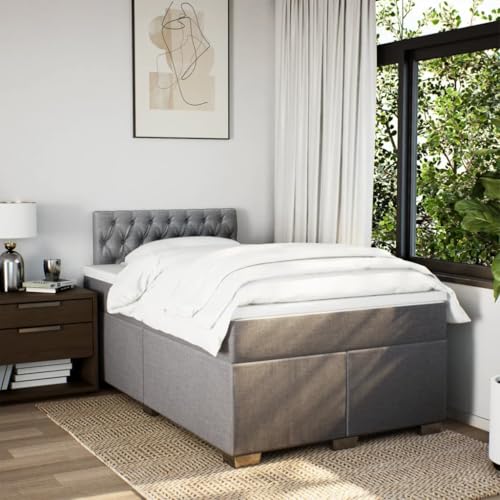 HEFZGDB Boxspringbett mit Matratze Taupe 120x200 cm Stoff Daybed Gästebett Bettgestell Einzelbett für Gästezimmer Schlafzimmer Wohnbereich Herberge HEFZGDB Boxspringbett mit Matratze Taupe 120x200 cm Stoff Daybed Gästebett Bettgestell Einzelbett für Gästezimmer Schlafzimmer Wohnbereich Herberge von HEFZGDB