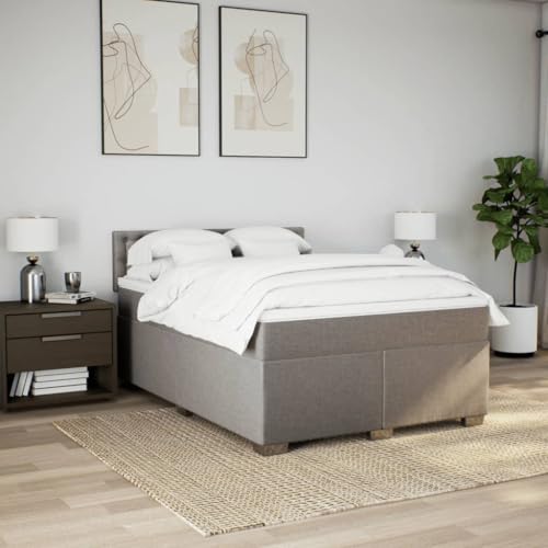 HEFZGDB Boxspringbett mit Matratze Taupe 140x190 cm Stoff Daybed Gästebett Bettgestell Einzelbett für Gästezimmer Schlafzimmer Wohnbereich Herberge HEFZGDB Boxspringbett mit Matratze Taupe 140x190 cm Stoff Daybed Gästebett Bettgestell Einzelbett für Gästezimmer Schlafzimmer Wohnbereich Herberge von HEFZGDB