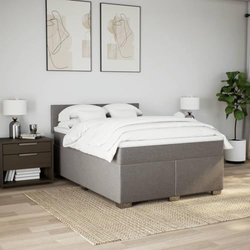 HEFZGDB Boxspringbett mit Matratze Taupe 140x190 cm Stoff Daybed Gästebett Bettgestell Einzelbett für Gästezimmer Schlafzimmer Wohnbereich Herberge HEFZGDB Boxspringbett mit Matratze Taupe 140x190 cm Stoff Daybed Gästebett Bettgestell Einzelbett für Gästezimmer Schlafzimmer Wohnbereich Herberge von HEFZGDB
