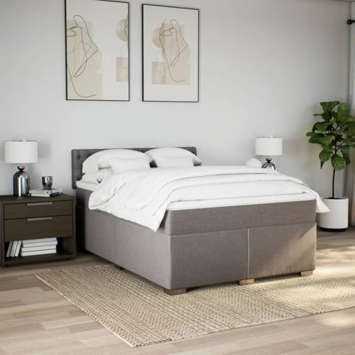 HEFZGDB Boxspringbett mit Matratze Taupe 140x190 cm Stoff Daybed Gästebett Bettgestell Einzelbett für Gästezimmer Schlafzimmer Wohnbereich Herberge HEFZGDB Boxspringbett mit Matratze Taupe 140x190 cm Stoff Daybed Gästebett Bettgestell Einzelbett für Gästezimmer Schlafzimmer Wohnbereich Herberge von HEFZGDB