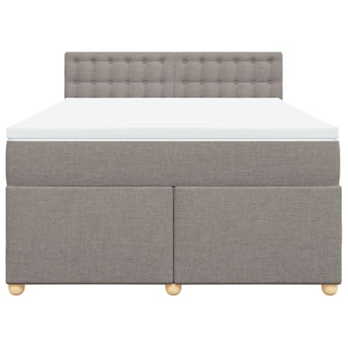 HEFZGDB Boxspringbett mit Matratze Taupe 140x190 cm Stoff Ehebett Bettgestell Bed Frame Einzelbett für Schlafzimmer Gästezimmer Wohnbereich Herberge HEFZGDB Boxspringbett mit Matratze Taupe 140x190 cm Stoff Ehebett Bettgestell Bed Frame Einzelbett für Schlafzimmer Gästezimmer Wohnbereich Herberge von HEFZGDB