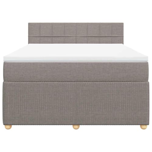 HEFZGDB Boxspringbett mit Matratze Taupe 140x190 cm Stoff Ehebett Gästebett Einzelbetten Bettrahmen für Herberge Wohnbereich Schlafzimmer Gästezimmer HEFZGDB Boxspringbett mit Matratze Taupe 140x190 cm Stoff Ehebett Gästebett Einzelbetten Bettrahmen für Herberge Wohnbereich Schlafzimmer Gästezimmer von HEFZGDB