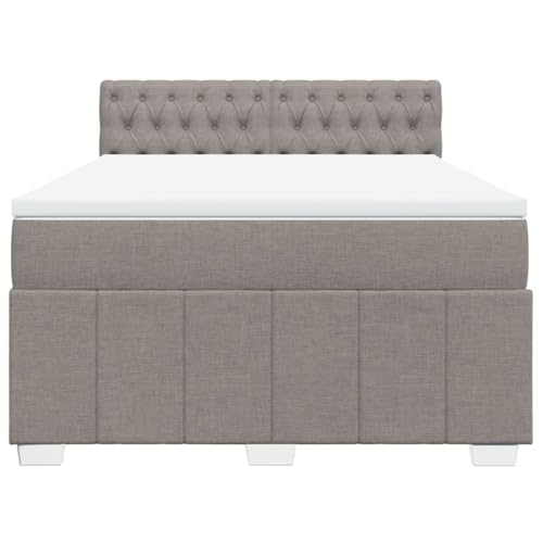 HEFZGDB Boxspringbett mit Matratze Taupe 140x190 cm Stoff Jugendbett Bettgestell Familienbett Doppelbett für Gästezimmer Wohnbereich Schlafzimmer Herberge HEFZGDB Boxspringbett mit Matratze Taupe 140x190 cm Stoff Jugendbett Bettgestell Familienbett Doppelbett für Gästezimmer Wohnbereich Schlafzimmer Herberge von HEFZGDB