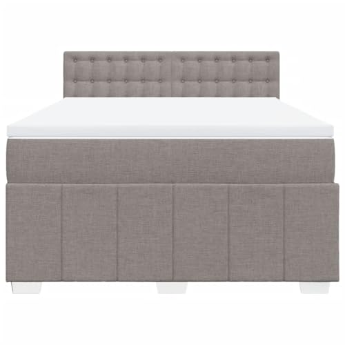 HEFZGDB Boxspringbett mit Matratze Taupe 140x190 cm Stoff Jugendbett Bettgestell Familienbett Doppelbett für Gästezimmer Wohnbereich Schlafzimmer Herberge HEFZGDB Boxspringbett mit Matratze Taupe 140x190 cm Stoff Jugendbett Bettgestell Familienbett Doppelbett für Gästezimmer Wohnbereich Schlafzimmer Herberge von HEFZGDB