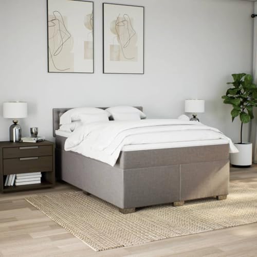 HEFZGDB Boxspringbett mit Matratze Taupe 140x200 cm Stoff Daybed Gästebett Bettgestell Einzelbett für Gästezimmer Schlafzimmer Wohnbereich Herberge HEFZGDB Boxspringbett mit Matratze Taupe 140x200 cm Stoff Daybed Gästebett Bettgestell Einzelbett für Gästezimmer Schlafzimmer Wohnbereich Herberge von HEFZGDB