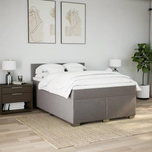 HEFZGDB Boxspringbett mit Matratze Taupe 140x200 cm Stoff Daybed Gästebett Bettgestell Einzelbett für Gästezimmer Schlafzimmer Wohnbereich Herberge HEFZGDB Boxspringbett mit Matratze Taupe 140x200 cm Stoff Daybed Gästebett Bettgestell Einzelbett für Gästezimmer Schlafzimmer Wohnbereich Herberge von HEFZGDB