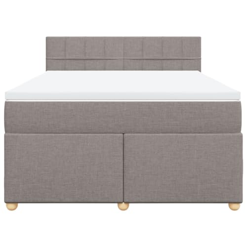 HEFZGDB Boxspringbett mit Matratze Taupe 140x200 cm Stoff Ehebett Bettgestell Bed Frame Einzelbett für Schlafzimmer Gästezimmer Wohnbereich Herberge HEFZGDB Boxspringbett mit Matratze Taupe 140x200 cm Stoff Ehebett Bettgestell Bed Frame Einzelbett für Schlafzimmer Gästezimmer Wohnbereich Herberge von HEFZGDB