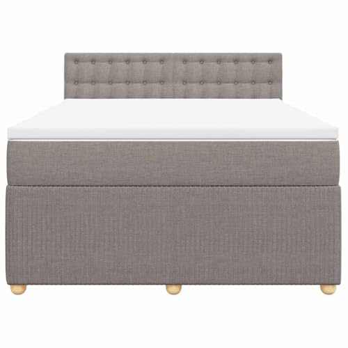 HEFZGDB Boxspringbett mit Matratze Taupe 140x200 cm Stoff Ehebett Gästebett Einzelbetten Bettrahmen für Herberge Wohnbereich Schlafzimmer Gästezimmer HEFZGDB Boxspringbett mit Matratze Taupe 140x200 cm Stoff Ehebett Gästebett Einzelbetten Bettrahmen für Herberge Wohnbereich Schlafzimmer Gästezimmer von HEFZGDB
