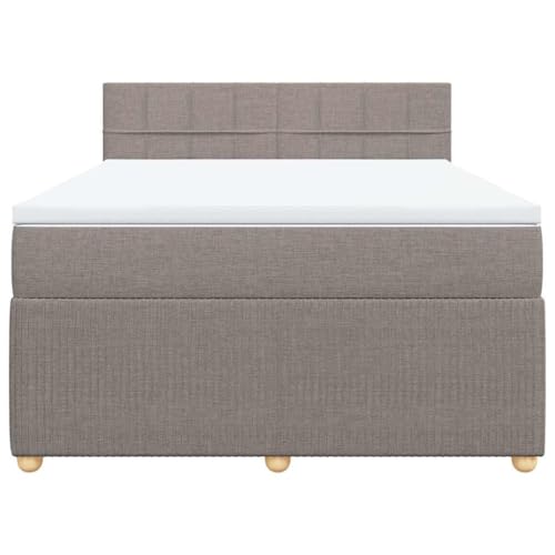 HEFZGDB Boxspringbett mit Matratze Taupe 140x200 cm Stoff Ehebett Gästebett Einzelbetten Bettrahmen für Herberge Wohnbereich Schlafzimmer Gästezimmer HEFZGDB Boxspringbett mit Matratze Taupe 140x200 cm Stoff Ehebett Gästebett Einzelbetten Bettrahmen für Herberge Wohnbereich Schlafzimmer Gästezimmer von HEFZGDB