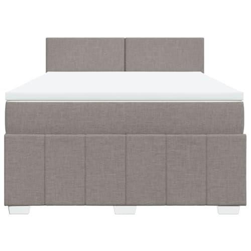 HEFZGDB Boxspringbett mit Matratze Taupe 140x200 cm Stoff Jugendbett Bettgestell Familienbett Doppelbett für Gästezimmer Wohnbereich Schlafzimmer Herberge HEFZGDB Boxspringbett mit Matratze Taupe 140x200 cm Stoff Jugendbett Bettgestell Familienbett Doppelbett für Gästezimmer Wohnbereich Schlafzimmer Herberge von HEFZGDB