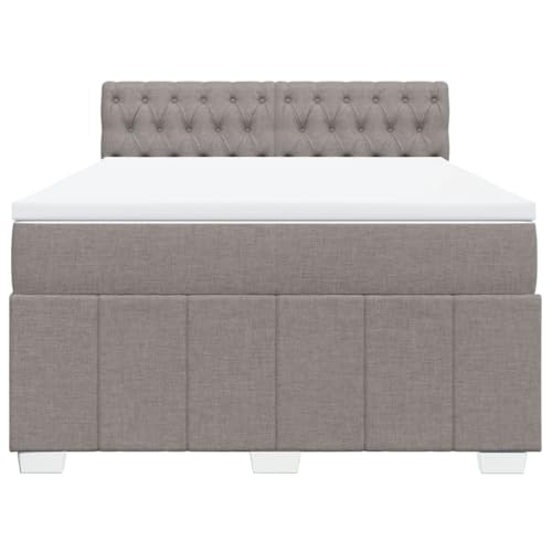 HEFZGDB Boxspringbett mit Matratze Taupe 140x200 cm Stoff Jugendbett Bettgestell Familienbett Doppelbett für Gästezimmer Wohnbereich Schlafzimmer Herberge HEFZGDB Boxspringbett mit Matratze Taupe 140x200 cm Stoff Jugendbett Bettgestell Familienbett Doppelbett für Gästezimmer Wohnbereich Schlafzimmer Herberge von HEFZGDB
