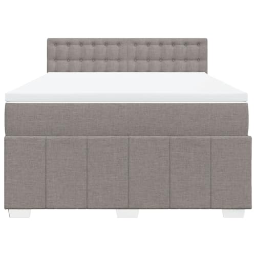 HEFZGDB Boxspringbett mit Matratze Taupe 140x200 cm Stoff Jugendbett Bettgestell Familienbett Doppelbett für Gästezimmer Wohnbereich Schlafzimmer Herberge HEFZGDB Boxspringbett mit Matratze Taupe 140x200 cm Stoff Jugendbett Bettgestell Familienbett Doppelbett für Gästezimmer Wohnbereich Schlafzimmer Herberge von HEFZGDB