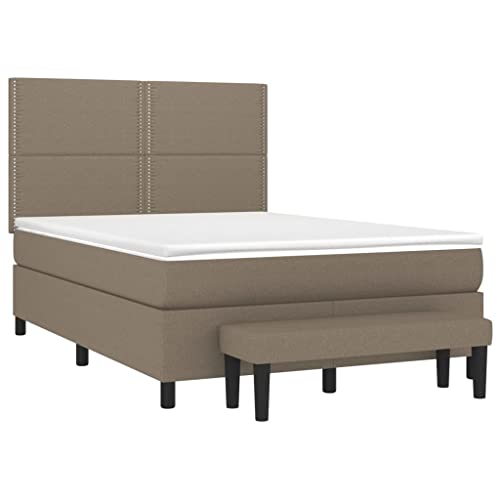 HEFZGDB Boxspringbett mit Matratze Taupe 140x200 cm Stoff Jugendbett Gästebett Bed Frame Einzelbett für Schlafzimmer Gästezimmer Herberge Wohnbereich HEFZGDB Boxspringbett mit Matratze Taupe 140x200 cm Stoff Jugendbett Gästebett Bed Frame Einzelbett für Schlafzimmer Gästezimmer Herberge Wohnbereich von HEFZGDB