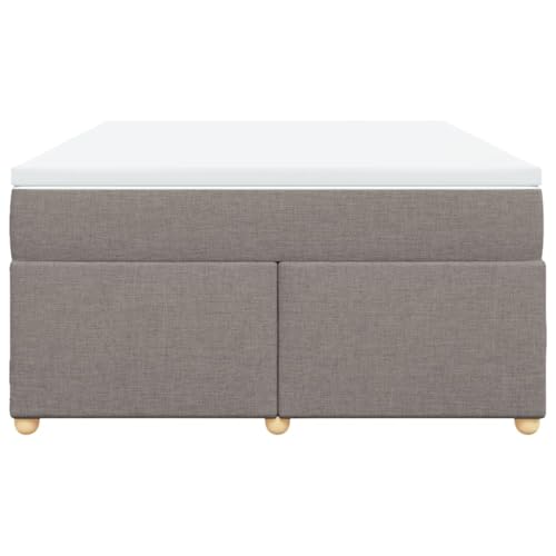 HEFZGDB Boxspringbett mit Matratze Taupe 140x200 cm Stoff Jugendbett Gästebett Bettgestell Single Bed für Schlafzimmer Herberge Gästezimmer Wohnbereich HEFZGDB Boxspringbett mit Matratze Taupe 140x200 cm Stoff Jugendbett Gästebett Bettgestell Single Bed für Schlafzimmer Herberge Gästezimmer Wohnbereich von HEFZGDB