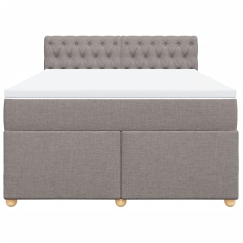 HEFZGDB Boxspringbett mit Matratze Taupe 160x200 cm Stoff Ehebett Bettgestell Bed Frame Einzelbett für Schlafzimmer Gästezimmer Wohnbereich Herberge HEFZGDB Boxspringbett mit Matratze Taupe 160x200 cm Stoff Ehebett Bettgestell Bed Frame Einzelbett für Schlafzimmer Gästezimmer Wohnbereich Herberge von HEFZGDB