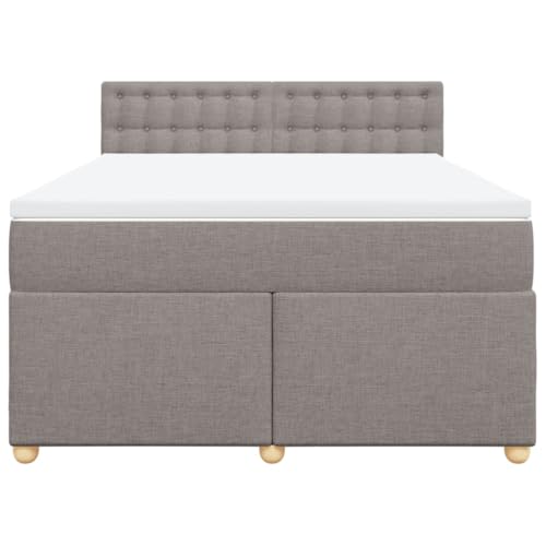 HEFZGDB Boxspringbett mit Matratze Taupe 160x200 cm Stoff Ehebett Bettgestell Bed Frame Einzelbett für Schlafzimmer Gästezimmer Wohnbereich Herberge HEFZGDB Boxspringbett mit Matratze Taupe 160x200 cm Stoff Ehebett Bettgestell Bed Frame Einzelbett für Schlafzimmer Gästezimmer Wohnbereich Herberge von HEFZGDB