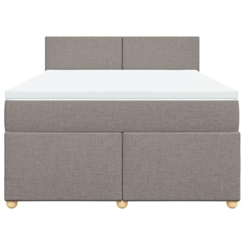 HEFZGDB Boxspringbett mit Matratze Taupe 160x200 cm Stoff Ehebett Bettgestell Bed Frame Einzelbett für Schlafzimmer Gästezimmer Wohnbereich Herberge HEFZGDB Boxspringbett mit Matratze Taupe 160x200 cm Stoff Ehebett Bettgestell Bed Frame Einzelbett für Schlafzimmer Gästezimmer Wohnbereich Herberge von HEFZGDB