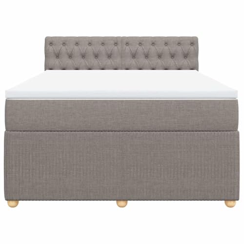 HEFZGDB Boxspringbett mit Matratze Taupe 160x200 cm Stoff Ehebett Gästebett Einzelbetten Bettrahmen für Herberge Wohnbereich Schlafzimmer Gästezimmer HEFZGDB Boxspringbett mit Matratze Taupe 160x200 cm Stoff Ehebett Gästebett Einzelbetten Bettrahmen für Herberge Wohnbereich Schlafzimmer Gästezimmer von HEFZGDB