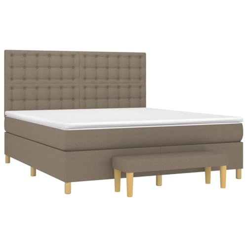 HEFZGDB Boxspringbett mit Matratze Taupe 160x200 cm Stoff Guest Bed Gästebett Bed Frame Familienbett für Schlafzimmer Gästezimmer Wohnbereich Herberge HEFZGDB Boxspringbett mit Matratze Taupe 160x200 cm Stoff Guest Bed Gästebett Bed Frame Familienbett für Schlafzimmer Gästezimmer Wohnbereich Herberge von HEFZGDB