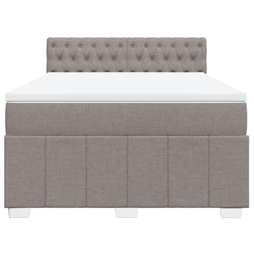 HEFZGDB Boxspringbett mit Matratze Taupe 160x200 cm Stoff Jugendbett Bettgestell Familienbett Doppelbett für Gästezimmer Wohnbereich Schlafzimmer Herberge HEFZGDB Boxspringbett mit Matratze Taupe 160x200 cm Stoff Jugendbett Bettgestell Familienbett Doppelbett für Gästezimmer Wohnbereich Schlafzimmer Herberge von HEFZGDB