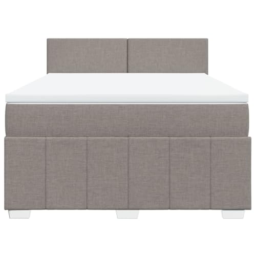 HEFZGDB Boxspringbett mit Matratze Taupe 160x200 cm Stoff Jugendbett Bettgestell Familienbett Doppelbett für Gästezimmer Wohnbereich Schlafzimmer Herberge HEFZGDB Boxspringbett mit Matratze Taupe 160x200 cm Stoff Jugendbett Bettgestell Familienbett Doppelbett für Gästezimmer Wohnbereich Schlafzimmer Herberge von HEFZGDB