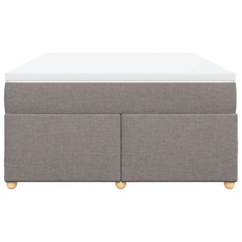 HEFZGDB Boxspringbett mit Matratze Taupe 160x200 cm Stoff Jugendbett Gästebett Bettgestell Single Bed für Schlafzimmer Herberge Gästezimmer Wohnbereich HEFZGDB Boxspringbett mit Matratze Taupe 160x200 cm Stoff Jugendbett Gästebett Bettgestell Single Bed für Schlafzimmer Herberge Gästezimmer Wohnbereich von HEFZGDB