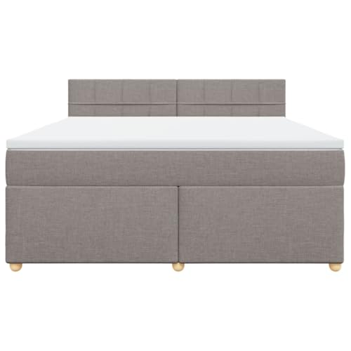 HEFZGDB Boxspringbett mit Matratze Taupe 180x200 cm Stoff Ehebett Bettgestell Bed Frame Einzelbett für Schlafzimmer Gästezimmer Wohnbereich Herberge HEFZGDB Boxspringbett mit Matratze Taupe 180x200 cm Stoff Ehebett Bettgestell Bed Frame Einzelbett für Schlafzimmer Gästezimmer Wohnbereich Herberge von HEFZGDB