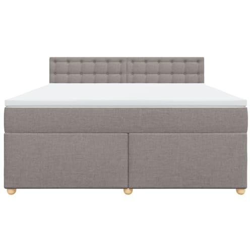 HEFZGDB Boxspringbett mit Matratze Taupe 180x200 cm Stoff Ehebett Bettgestell Bed Frame Einzelbett für Schlafzimmer Gästezimmer Wohnbereich Herberge HEFZGDB Boxspringbett mit Matratze Taupe 180x200 cm Stoff Ehebett Bettgestell Bed Frame Einzelbett für Schlafzimmer Gästezimmer Wohnbereich Herberge von HEFZGDB