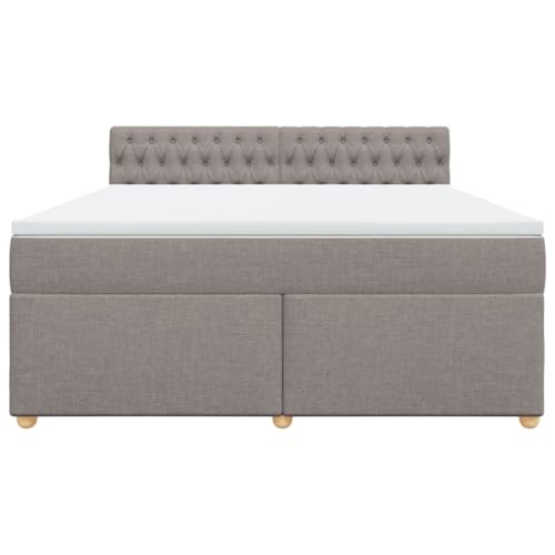 HEFZGDB Boxspringbett mit Matratze Taupe 180x200 cm Stoff Ehebett Bettgestell Bed Frame Einzelbett für Schlafzimmer Gästezimmer Wohnbereich Herberge HEFZGDB Boxspringbett mit Matratze Taupe 180x200 cm Stoff Ehebett Bettgestell Bed Frame Einzelbett für Schlafzimmer Gästezimmer Wohnbereich Herberge von HEFZGDB