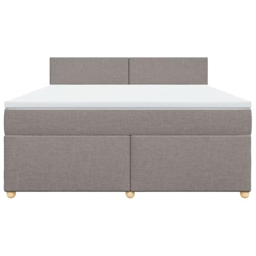 HEFZGDB Boxspringbett mit Matratze Taupe 180x200 cm Stoff Ehebett Bettgestell Bed Frame Einzelbett für Schlafzimmer Gästezimmer Wohnbereich Herberge HEFZGDB Boxspringbett mit Matratze Taupe 180x200 cm Stoff Ehebett Bettgestell Bed Frame Einzelbett für Schlafzimmer Gästezimmer Wohnbereich Herberge von HEFZGDB