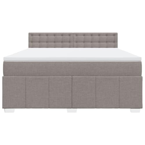 HEFZGDB Boxspringbett mit Matratze Taupe 180x200 cm Stoff Jugendbett Bettgestell Familienbett Doppelbett für Gästezimmer Wohnbereich Schlafzimmer Herberge HEFZGDB Boxspringbett mit Matratze Taupe 180x200 cm Stoff Jugendbett Bettgestell Familienbett Doppelbett für Gästezimmer Wohnbereich Schlafzimmer Herberge von HEFZGDB
