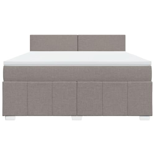 HEFZGDB Boxspringbett mit Matratze Taupe 180x200 cm Stoff Jugendbett Bettgestell Familienbett Doppelbett für Gästezimmer Wohnbereich Schlafzimmer Herberge HEFZGDB Boxspringbett mit Matratze Taupe 180x200 cm Stoff Jugendbett Bettgestell Familienbett Doppelbett für Gästezimmer Wohnbereich Schlafzimmer Herberge von HEFZGDB