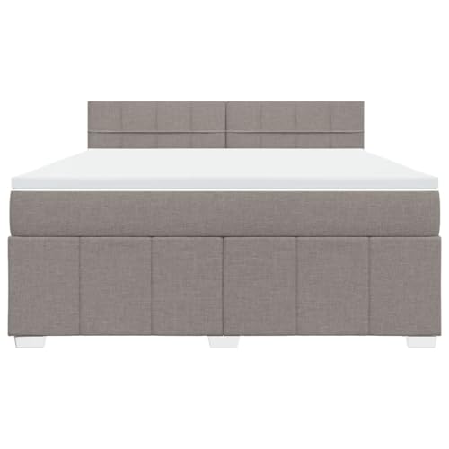 HEFZGDB Boxspringbett mit Matratze Taupe 180x200 cm Stoff Jugendbett Bettgestell Familienbett Doppelbett für Gästezimmer Wohnbereich Schlafzimmer Herberge HEFZGDB Boxspringbett mit Matratze Taupe 180x200 cm Stoff Jugendbett Bettgestell Familienbett Doppelbett für Gästezimmer Wohnbereich Schlafzimmer Herberge von HEFZGDB