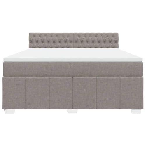 HEFZGDB Boxspringbett mit Matratze Taupe 180x200 cm Stoff Jugendbett Bettgestell Familienbett Doppelbett für Gästezimmer Wohnbereich Schlafzimmer Herberge HEFZGDB Boxspringbett mit Matratze Taupe 180x200 cm Stoff Jugendbett Bettgestell Familienbett Doppelbett für Gästezimmer Wohnbereich Schlafzimmer Herberge von HEFZGDB