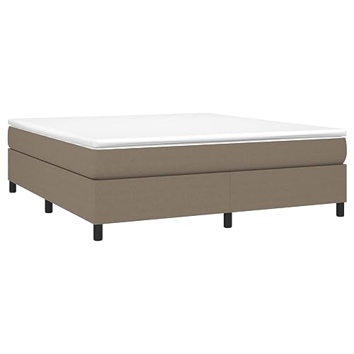 HEFZGDB Boxspringbett mit Matratze Taupe 180x200 cm Stoff Jugendbett Gästebett Familienbett Bettrahmen für Wohnbereich Herberge Gästezimmer Schlafzimmer HEFZGDB Boxspringbett mit Matratze Taupe 180x200 cm Stoff Jugendbett Gästebett Familienbett Bettrahmen für Wohnbereich Herberge Gästezimmer Schlafzimmer von HEFZGDB