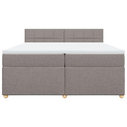 HEFZGDB Boxspringbett mit Matratze Taupe 200x200 cm Stoff Ehebett Bettgestell Bed Frame Einzelbett für Schlafzimmer Gästezimmer Wohnbereich Herberge HEFZGDB Boxspringbett mit Matratze Taupe 200x200 cm Stoff Ehebett Bettgestell Bed Frame Einzelbett für Schlafzimmer Gästezimmer Wohnbereich Herberge von HEFZGDB