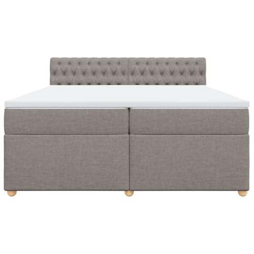HEFZGDB Boxspringbett mit Matratze Taupe 200x200 cm Stoff Ehebett Bettgestell Bed Frame Einzelbett für Schlafzimmer Gästezimmer Wohnbereich Herberge HEFZGDB Boxspringbett mit Matratze Taupe 200x200 cm Stoff Ehebett Bettgestell Bed Frame Einzelbett für Schlafzimmer Gästezimmer Wohnbereich Herberge von HEFZGDB
