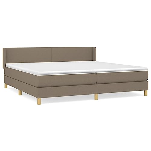 HEFZGDB Boxspringbett mit Matratze Taupe 200x200 cm Stoff Ehebett Bettgestell Bed Frame Einzelbett für Schlafzimmer Wohnbereich Herberge Gästezimmer von HEFZGDB