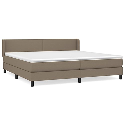 HEFZGDB Boxspringbett mit Matratze Taupe 200x200 cm Stoff Ehebett Gästebett Bed Frame Single Bed für Wohnbereich Gästezimmer Herberge Schlafzimmer HEFZGDB Boxspringbett mit Matratze Taupe 200x200 cm Stoff Ehebett Gästebett Bed Frame Single Bed für Wohnbereich Gästezimmer Herberge Schlafzimmer von HEFZGDB
