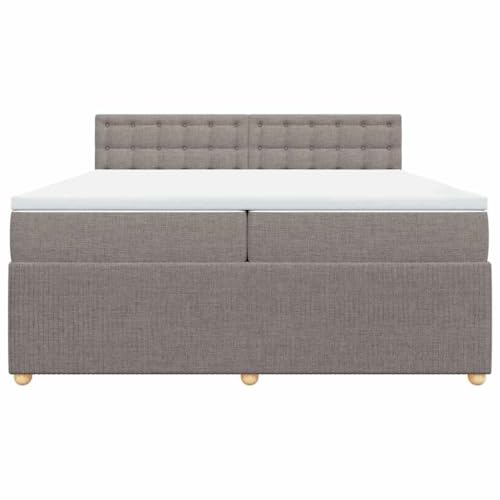 HEFZGDB Boxspringbett mit Matratze Taupe 200x200 cm Stoff Ehebett Gästebett Einzelbetten Bettrahmen für Herberge Wohnbereich Schlafzimmer Gästezimmer HEFZGDB Boxspringbett mit Matratze Taupe 200x200 cm Stoff Ehebett Gästebett Einzelbetten Bettrahmen für Herberge Wohnbereich Schlafzimmer Gästezimmer von HEFZGDB