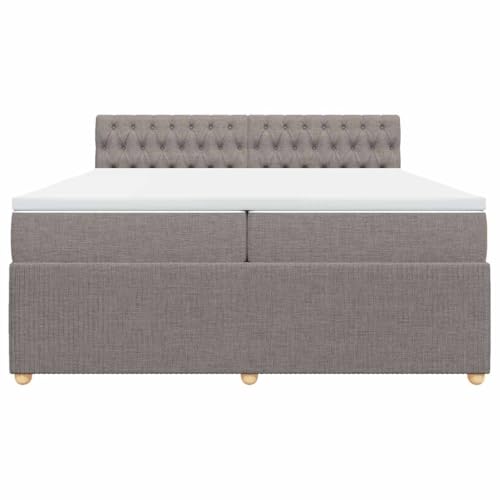 HEFZGDB Boxspringbett mit Matratze Taupe 200x200 cm Stoff Ehebett Gästebett Einzelbetten Bettrahmen für Herberge Wohnbereich Schlafzimmer Gästezimmer HEFZGDB Boxspringbett mit Matratze Taupe 200x200 cm Stoff Ehebett Gästebett Einzelbetten Bettrahmen für Herberge Wohnbereich Schlafzimmer Gästezimmer von HEFZGDB