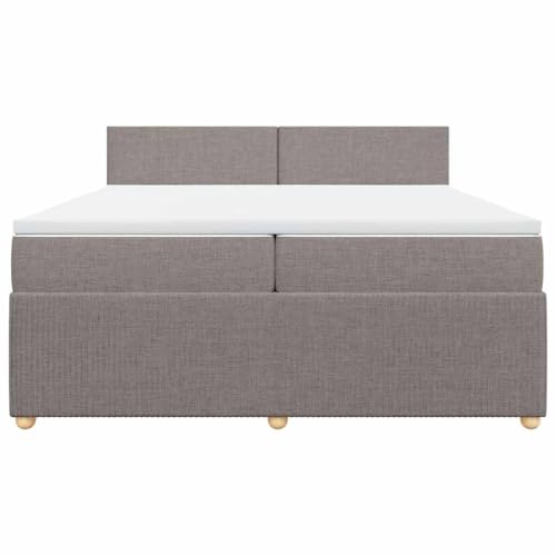 HEFZGDB Boxspringbett mit Matratze Taupe 200x200 cm Stoff Ehebett Gästebett Einzelbetten Bettrahmen für Herberge Wohnbereich Schlafzimmer Gästezimmer HEFZGDB Boxspringbett mit Matratze Taupe 200x200 cm Stoff Ehebett Gästebett Einzelbetten Bettrahmen für Herberge Wohnbereich Schlafzimmer Gästezimmer von HEFZGDB