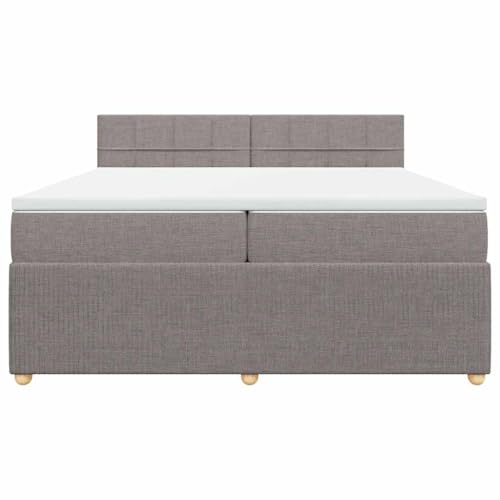 HEFZGDB Boxspringbett mit Matratze Taupe 200x200 cm Stoff Ehebett Gästebett Einzelbetten Bettrahmen für Herberge Wohnbereich Schlafzimmer Gästezimmer HEFZGDB Boxspringbett mit Matratze Taupe 200x200 cm Stoff Ehebett Gästebett Einzelbetten Bettrahmen für Herberge Wohnbereich Schlafzimmer Gästezimmer von HEFZGDB
