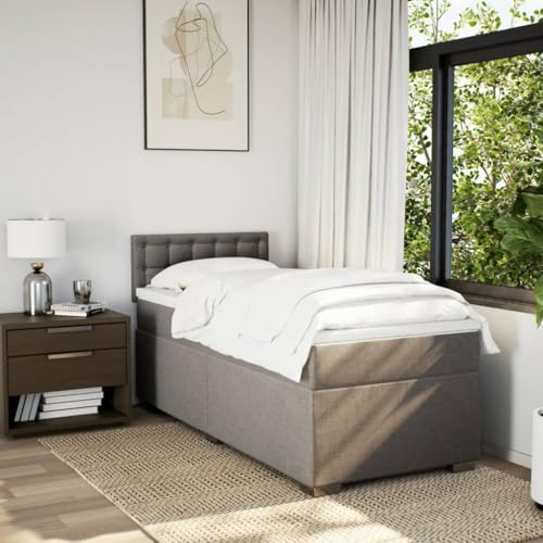 HEFZGDB Boxspringbett mit Matratze Taupe 80x200 cm Stoff Daybed Gästebett Bettgestell Einzelbett für Gästezimmer Schlafzimmer Wohnbereich Herberge HEFZGDB Boxspringbett mit Matratze Taupe 80x200 cm Stoff Daybed Gästebett Bettgestell Einzelbett für Gästezimmer Schlafzimmer Wohnbereich Herberge von HEFZGDB