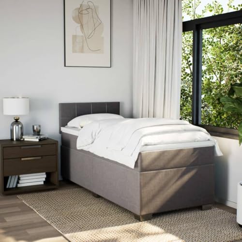 HEFZGDB Boxspringbett mit Matratze Taupe 80x200 cm Stoff Daybed Gästebett Bettgestell Einzelbett für Gästezimmer Schlafzimmer Wohnbereich Herberge HEFZGDB Boxspringbett mit Matratze Taupe 80x200 cm Stoff Daybed Gästebett Bettgestell Einzelbett für Gästezimmer Schlafzimmer Wohnbereich Herberge von HEFZGDB
