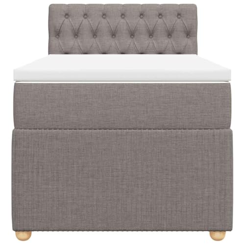 HEFZGDB Boxspringbett mit Matratze Taupe 80x200 cm Stoff Ehebett Gästebett Einzelbetten Bettrahmen für Herberge Wohnbereich Schlafzimmer Gästezimmer HEFZGDB Boxspringbett mit Matratze Taupe 80x200 cm Stoff Ehebett Gästebett Einzelbetten Bettrahmen für Herberge Wohnbereich Schlafzimmer Gästezimmer von HEFZGDB