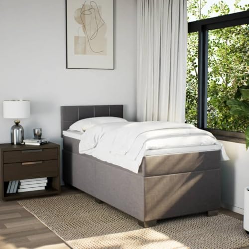 HEFZGDB Boxspringbett mit Matratze Taupe 90x190 cm Stoff Daybed Gästebett Bettgestell Einzelbett für Gästezimmer Schlafzimmer Wohnbereich Herberge HEFZGDB Boxspringbett mit Matratze Taupe 90x190 cm Stoff Daybed Gästebett Bettgestell Einzelbett für Gästezimmer Schlafzimmer Wohnbereich Herberge von HEFZGDB
