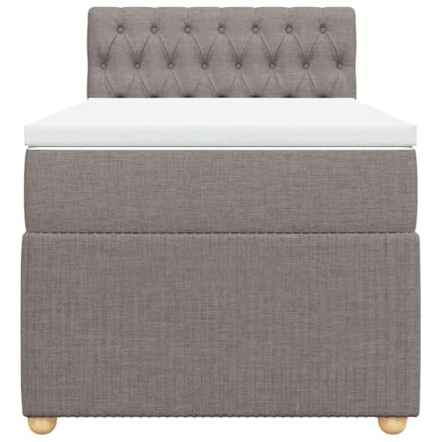 HEFZGDB Boxspringbett mit Matratze Taupe 90x190 cm Stoff Ehebett Gästebett Einzelbetten Bettrahmen für Herberge Wohnbereich Schlafzimmer Gästezimmer HEFZGDB Boxspringbett mit Matratze Taupe 90x190 cm Stoff Ehebett Gästebett Einzelbetten Bettrahmen für Herberge Wohnbereich Schlafzimmer Gästezimmer von HEFZGDB