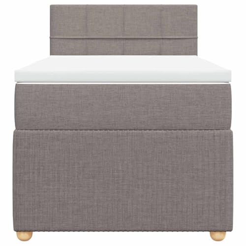 HEFZGDB Boxspringbett mit Matratze Taupe 90x190 cm Stoff Ehebett Gästebett Einzelbetten Bettrahmen für Herberge Wohnbereich Schlafzimmer Gästezimmer HEFZGDB Boxspringbett mit Matratze Taupe 90x190 cm Stoff Ehebett Gästebett Einzelbetten Bettrahmen für Herberge Wohnbereich Schlafzimmer Gästezimmer von HEFZGDB